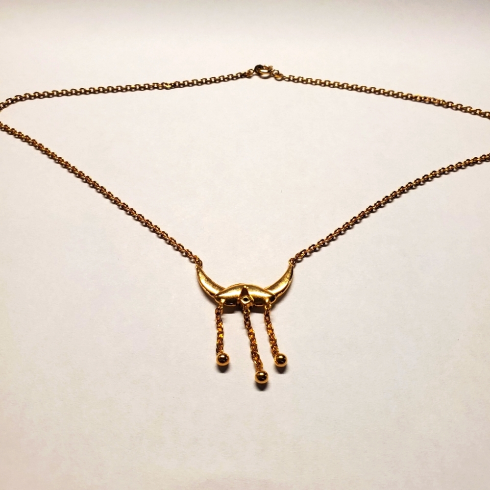 EGYPTIAN INSPIRED CHOCKER RUBY AND BRASS. UNSIGNED. - Picture 4 of 5
